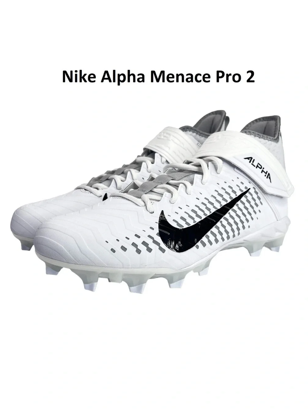 Nike Alpha Menace Pro 2 Men's Football Cleats - White/Black